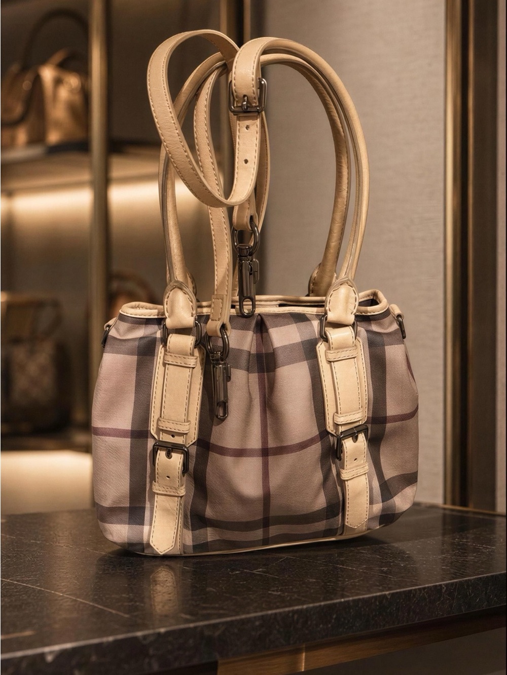 burberry Plaid Beige Women's Handbag and crossbody